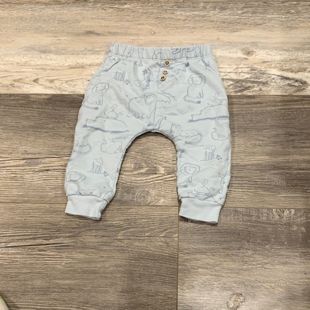 Rabbit + Bear Kids Light Blue Patterned Joggers